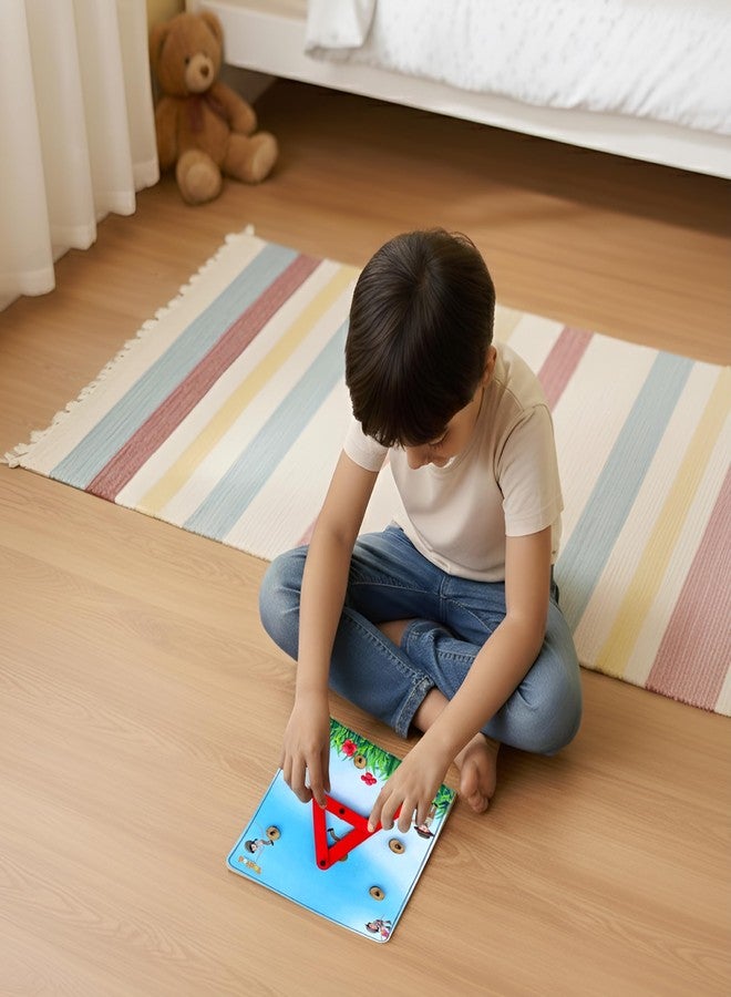 TodFod Alphanumeric Wooden Puzzle | 28 Pcs Letters, Numbers & Shapes Board | Montessori Learning Toy for Toddlers Ages 2-5 | Safe & Non-Toxic Wood - Image 2